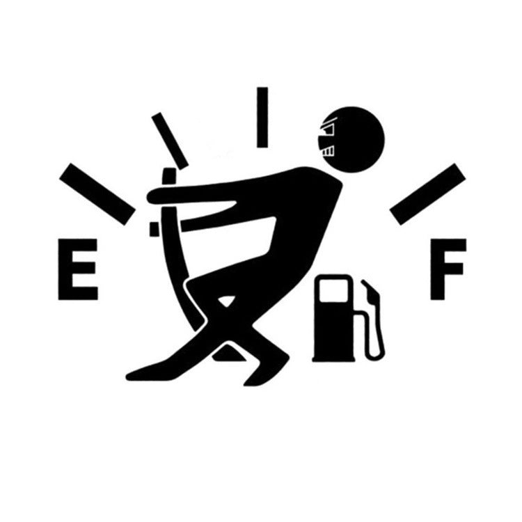 Insufficient fuel and empty fuel car stickers