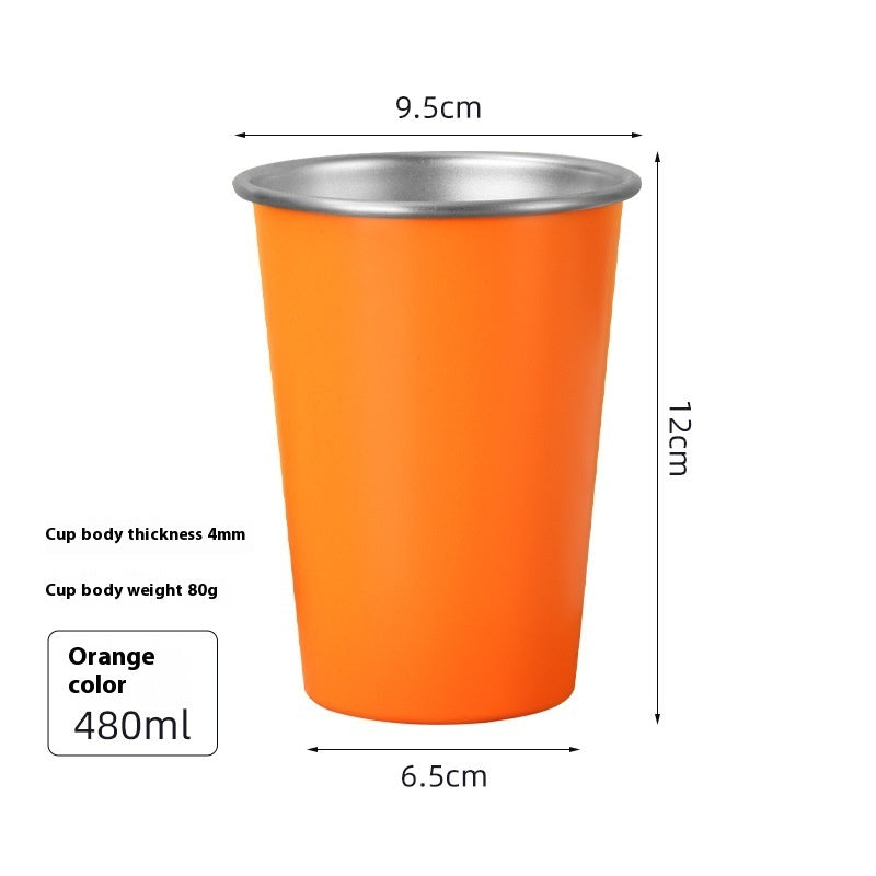 304 Stainless Steel Portable Cool Drinks Cup Single Layer Curling Mug
