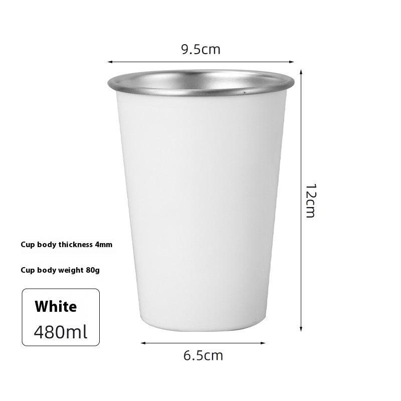 304 Stainless Steel Portable Cool Drinks Cup Single Layer Curling Mug