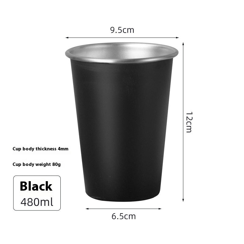 304 Stainless Steel Portable Cool Drinks Cup Single Layer Curling Mug