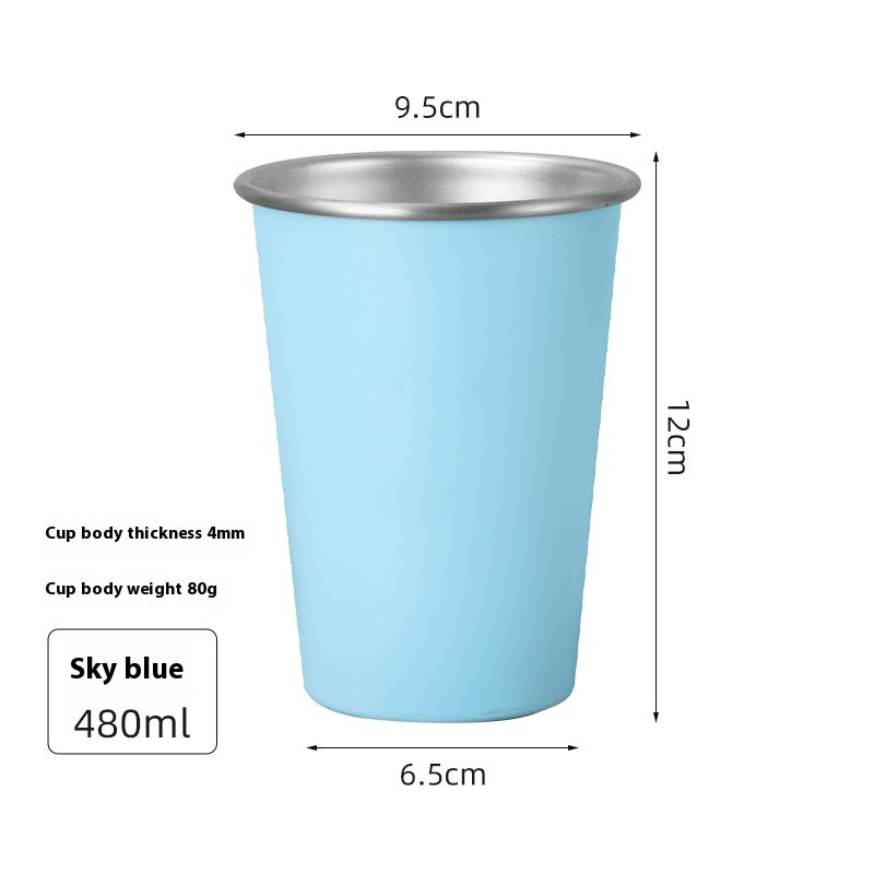 304 Stainless Steel Portable Cool Drinks Cup Single Layer Curling Mug